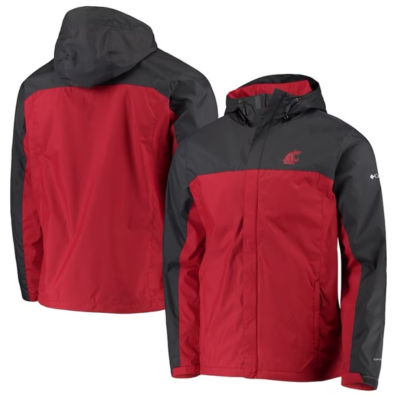 EUC men's XL Columbia glennaker storm jacket Washington State Cougars FTBL - Picture 1 of 12